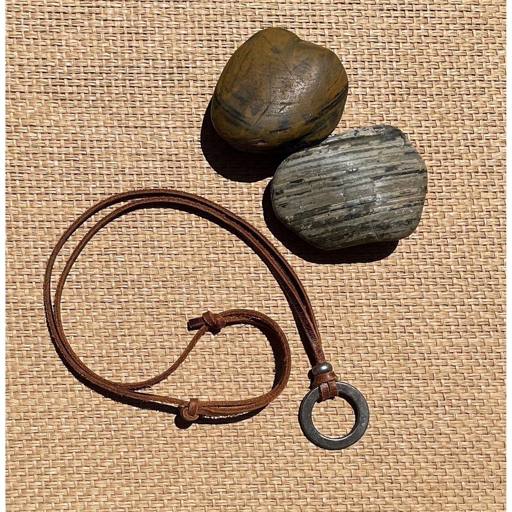 Manly Soft Rich Brown Suede Eyeglass Chain: silver loop, Adjustable Lanyard - Picture 6 of 11